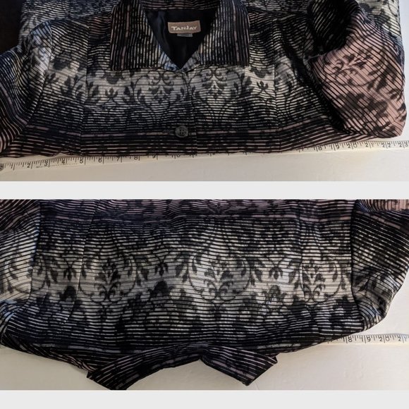 Metallic Blazer Black Gray Purple Baroque Pattern - Picture 5 of 10